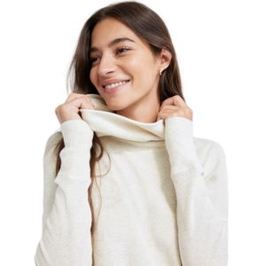 The Group by BABATON Thermal Cowlneck Oatmeal Waffle Tunic Size Large